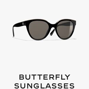 CHANEL Butterfly Sunglasses - Black & Beige